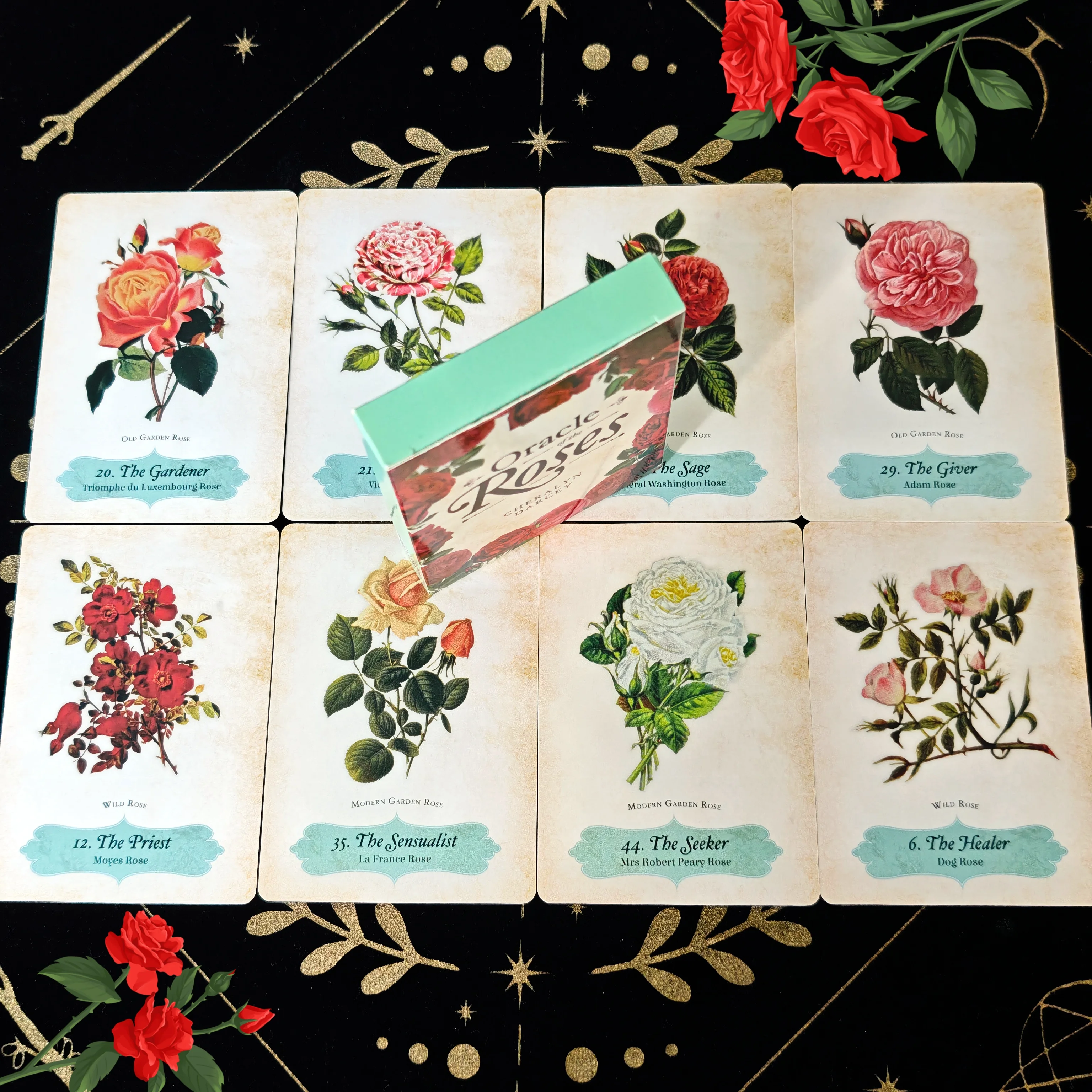 44-Card Deck Oracle Of The Rose Cards Dreamy Romantic Beautiful Design Pattern For Friends Holiday Gift Board Game Child Toys