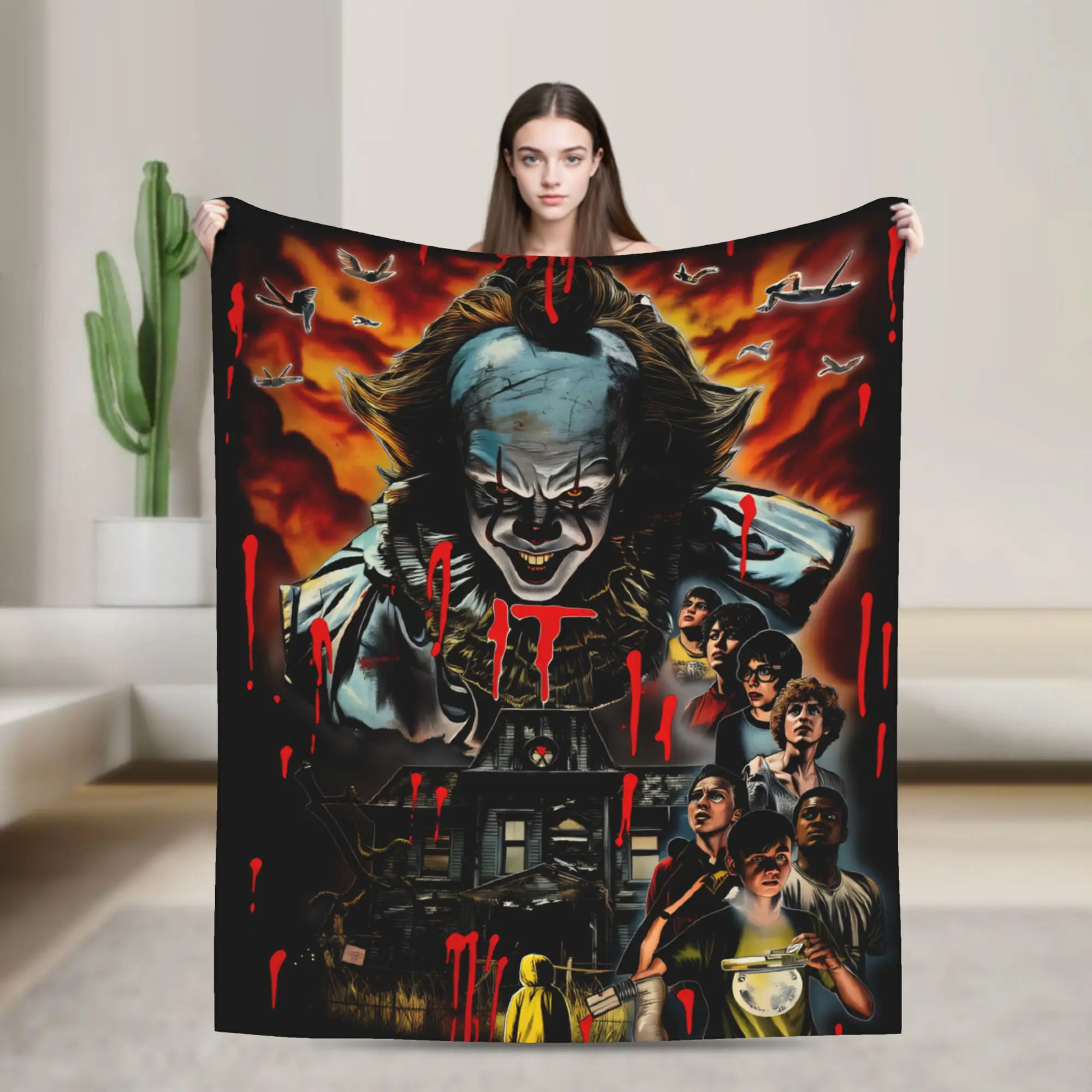 IT Welcome To The Derry 2025 Soft Warm Blanket  Travel Office Plush Throw Blanket Home Decor Flannel Bedspread Sofa Bed Cover