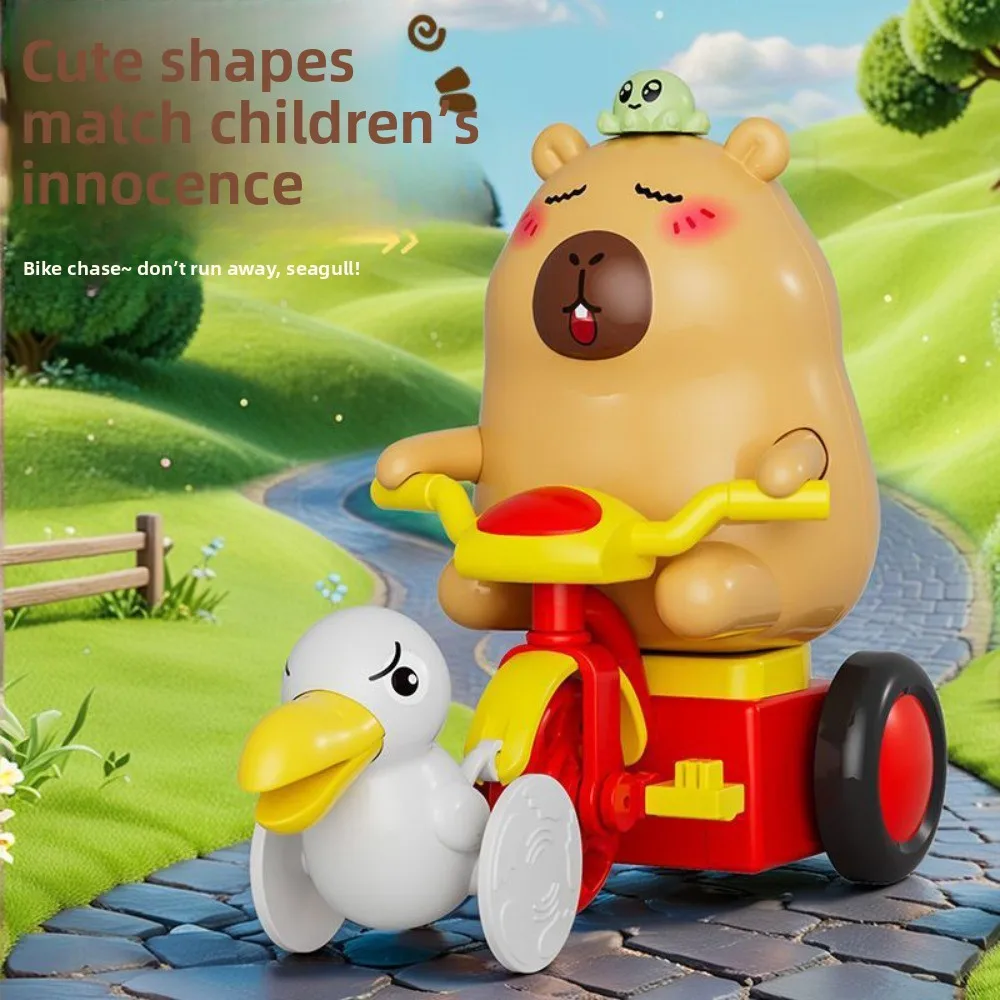 Wind-up Capybara Pull-back Car Toy Cartoon Funny Capybara Clockwork Doll Toys Seagull Cute Capybara Figure Toy Kids Children