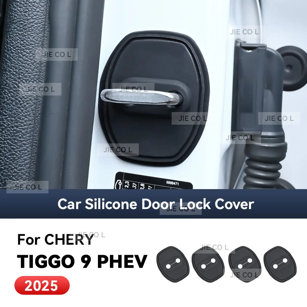 

4pcs Car Decorat Accessories Silicone Protecte Auto Door Lock Latch Shock Absorber Cover For CHERY TIGGO 9 2025 PHEV