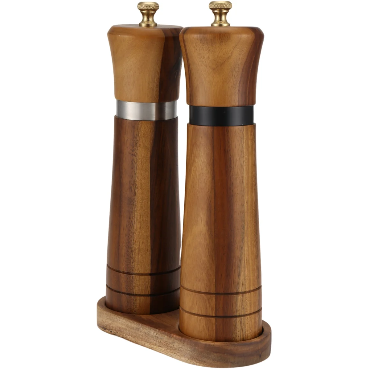 

JLMC Salt and Pepper Grinder Set,Wooden Salt and Pepper Mill Shaker Easy Adjustable Ceramic Coarseness Large Refillable