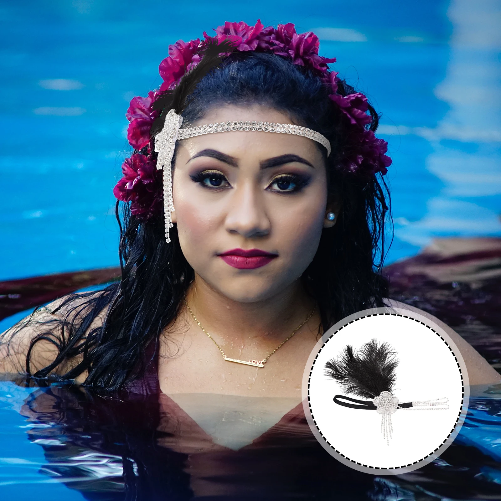 

Vintage Plume Headband Unique Female Cosplay Hairwear Durable Comfortable Masquerade Headdress Ethnic Style Creative Women