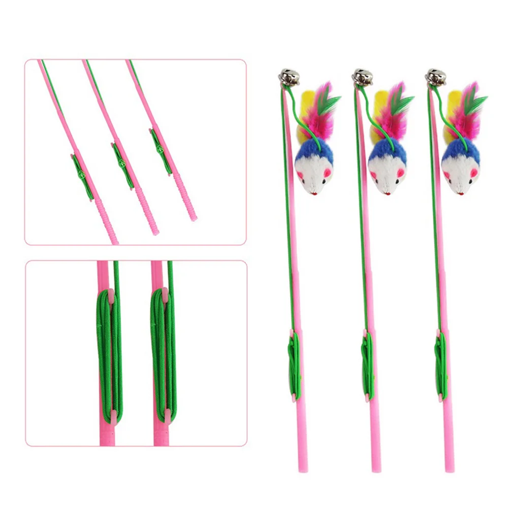 

5Pcs Cat Teaser Mouse Bell Colorful Interactive Activity Training Play Energizing Fun for Kittens Cats