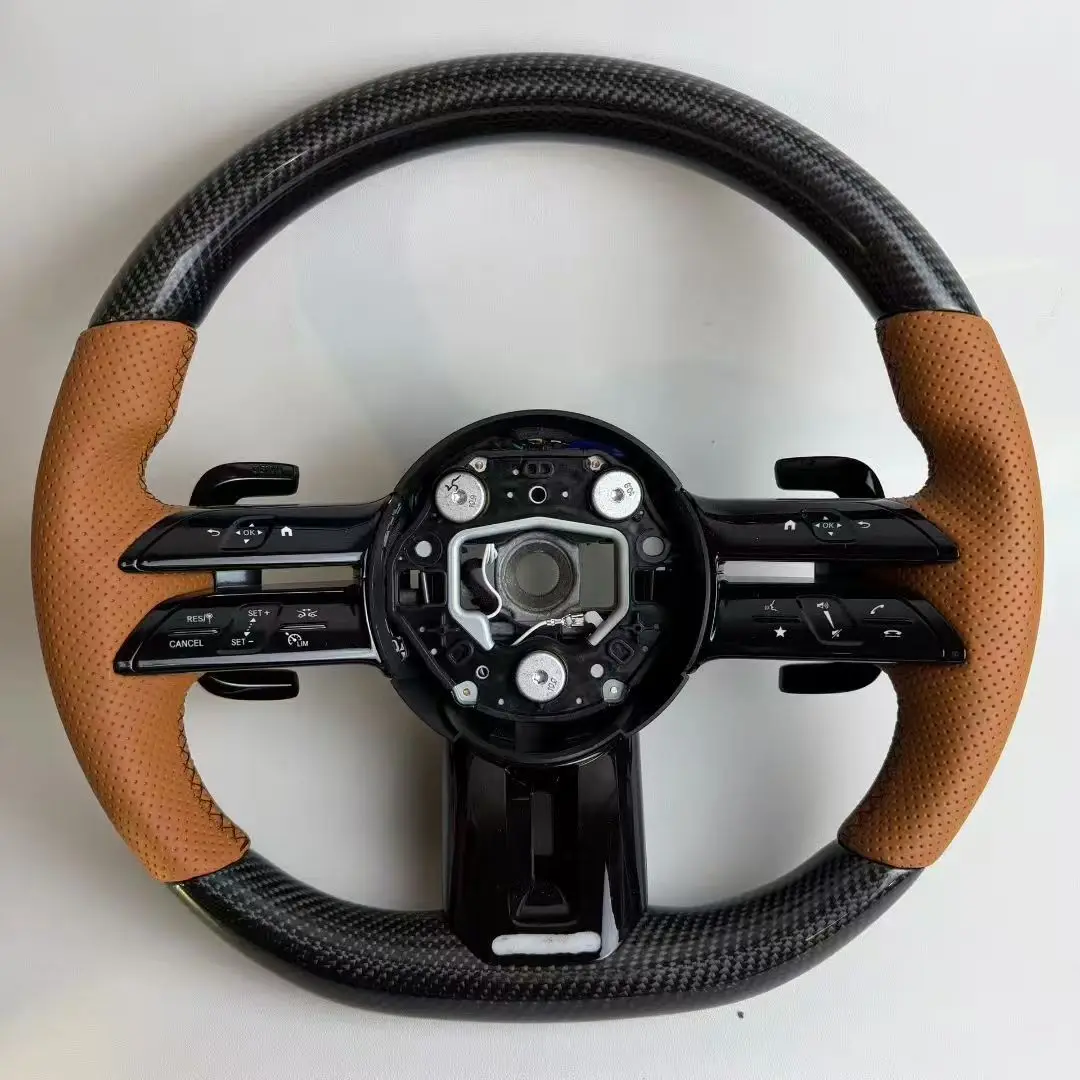 Customized Carbon Fiber Leather Steering Wheel for  E Class W205C63 W213 E63 GLCW463 AMG 809 Sports Design Style