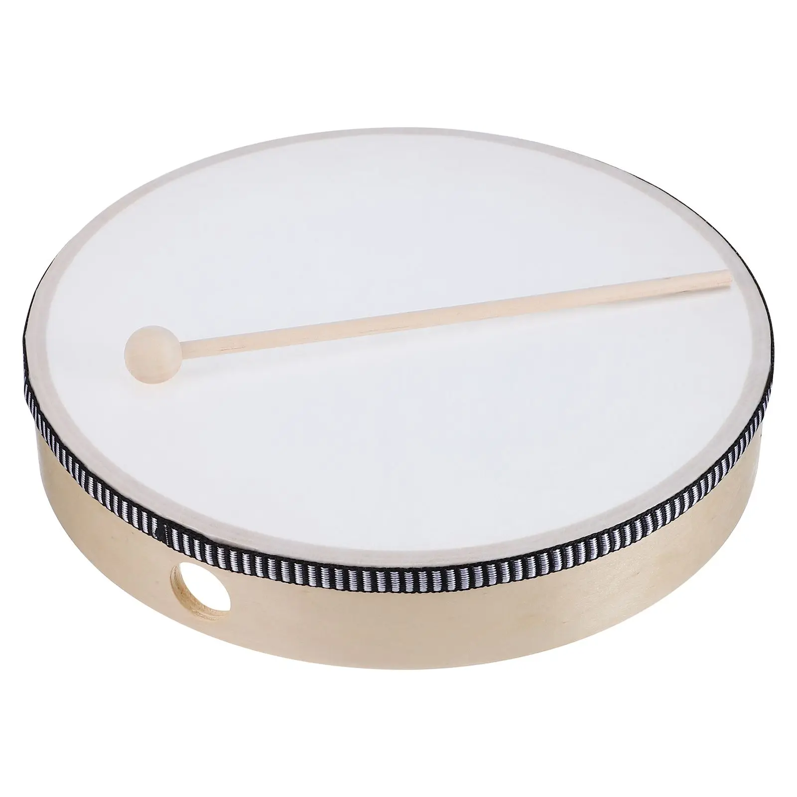

Wooden Hand Drum Circle Drums for Adults Kids Clear Sound Sturdy Frame Percussion Instrument Beige Belt Included