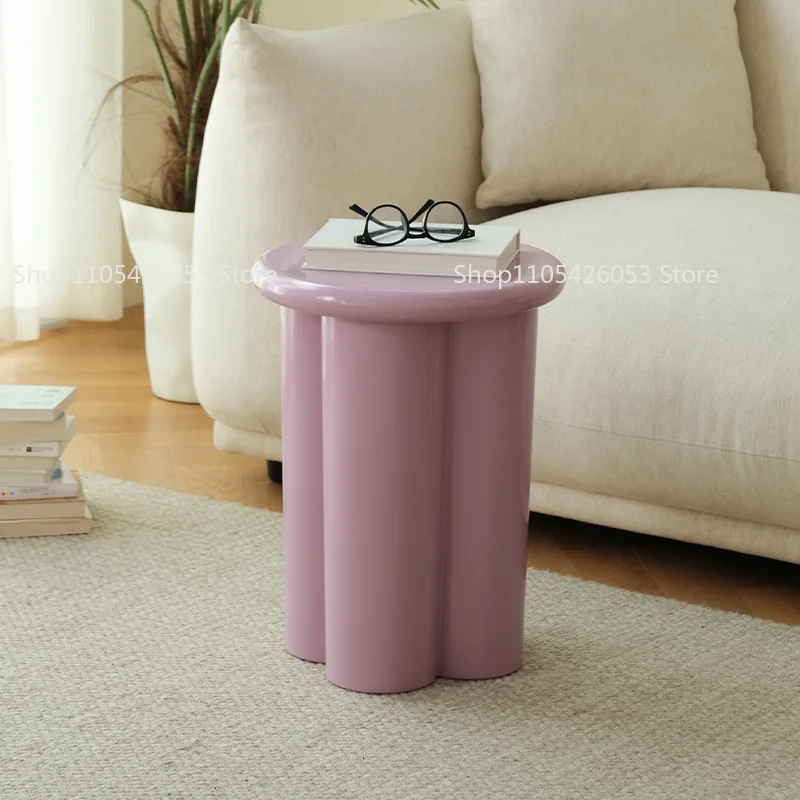 French simple retro corner table creative designer coffee table side table hotel bed and breakfast living room round sofa small