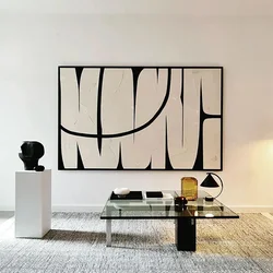 Modern Art Home Decorations Painting Abstract Black and Beige Art Thick Oil Painting Hand Painted Canvas Wall Decor Art Picture