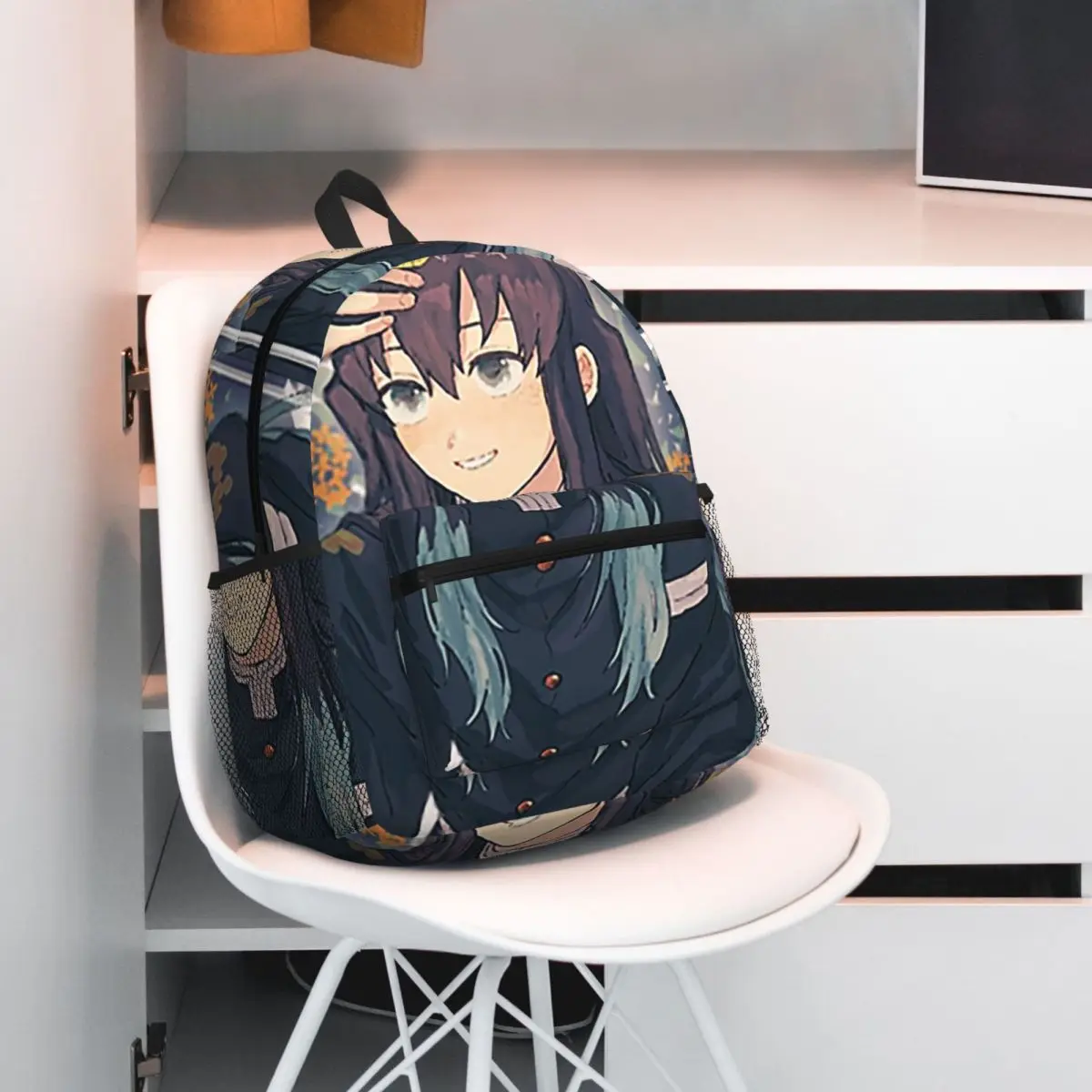 

Muichiro Tokito Student Backpack School Bag Hiking Travel Daypack for Boys Girls Fashion Bookbag Shoulder Bags