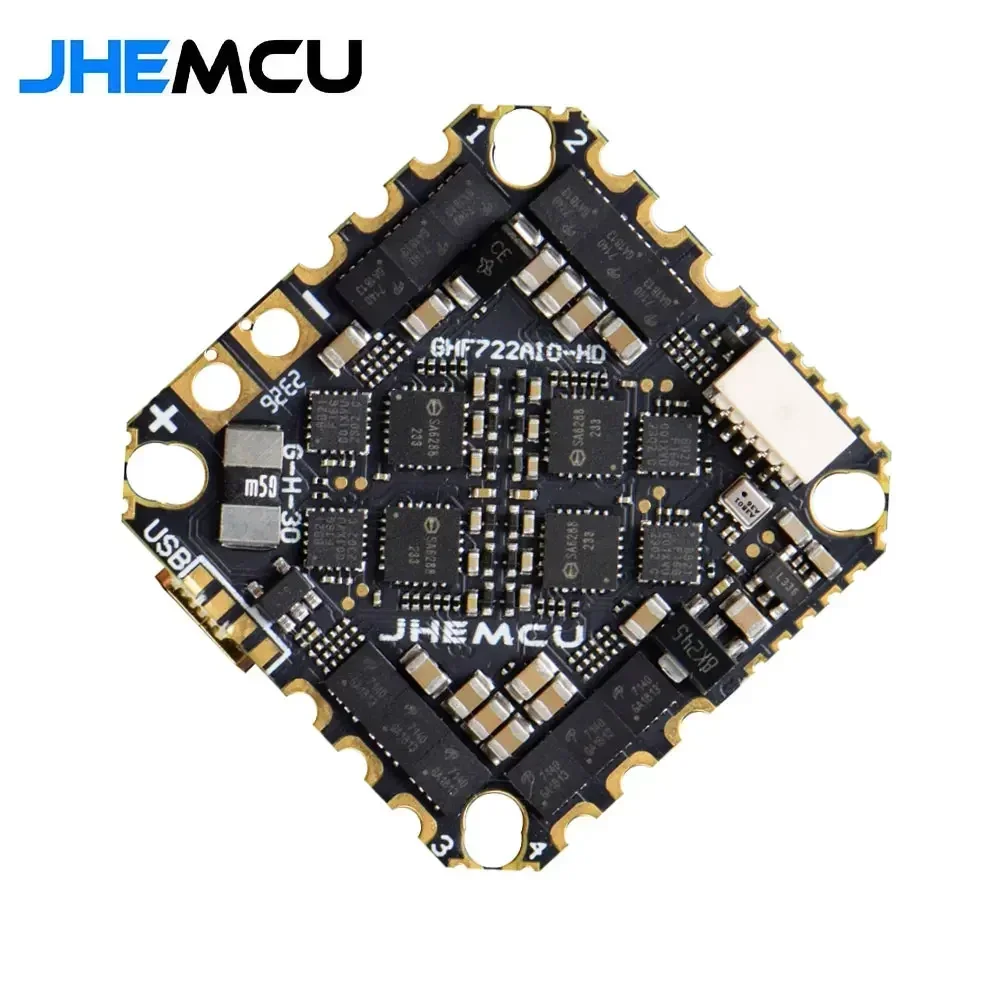 JHEMCU GHF722AIO-HD 40A الكل في واحد FC - متكامل Baro/OSD/BlackBox و4 في 1 ESC (2-6S) لطائرات بدون طيار FPV Freestyle/Cinewhoop
