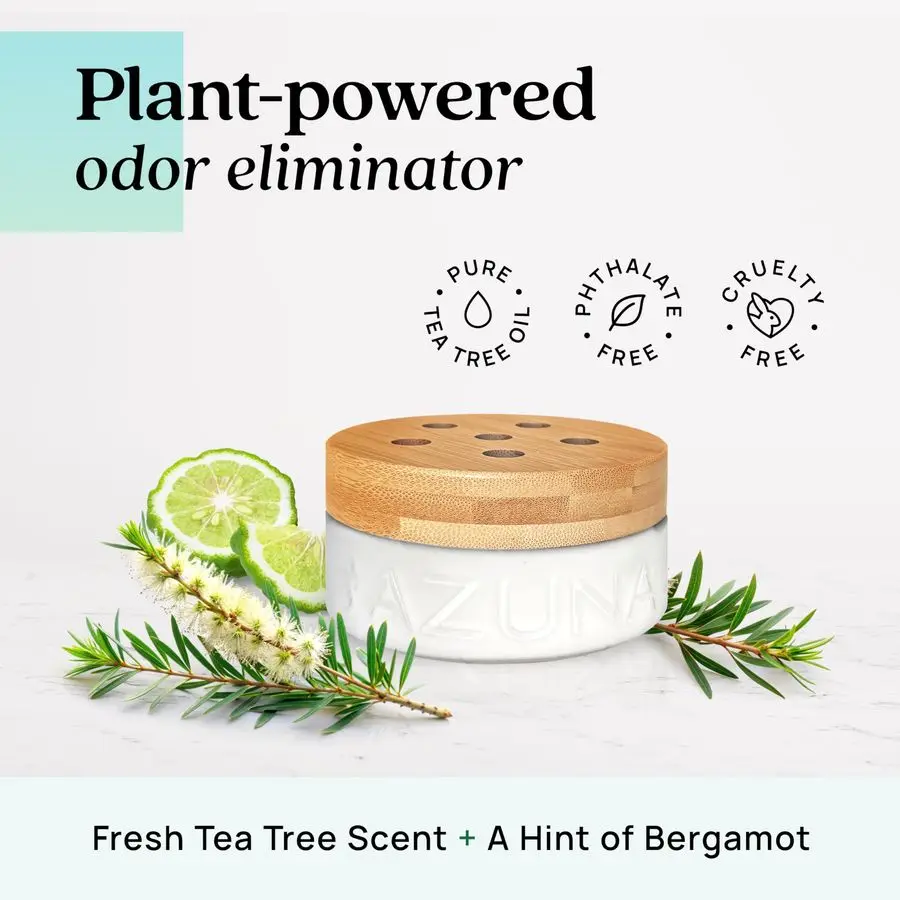 Ambientador e eliminador de odores para gel de odor forte, bolsa de recarga de 24 onças com óleo de árvore de chá, amplificador baseado em plantas, animais de estimação de longa duração, fumaça