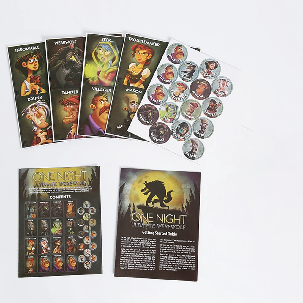 

Настольные карточные игры: One Night Ultimate Werewolf, Daybreak, Vampire, Alien, Bonus Roles, Party, Home Playing Cards
