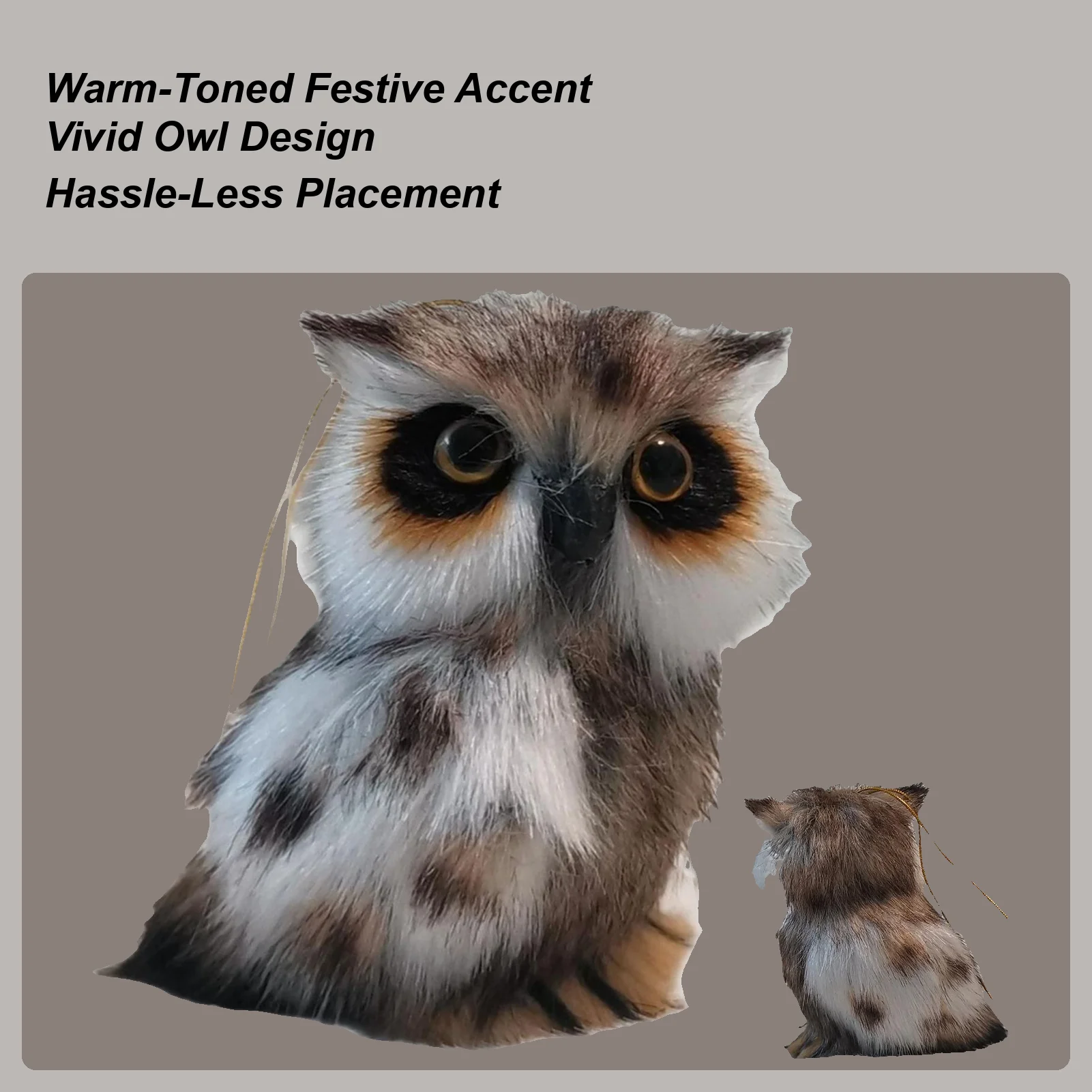 Owl Stuffed Animal Owl Plush Toy Hangable Pendant with Loop Realistic Vivid Eye Design DollDecor for Wall Door Tree Bag Party