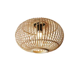 Japanese Style Ceiling Lamp Creative Personalized Balcony Corridor Aisle Light Chinese Style Bamboo Art Woven Entrance HallLight