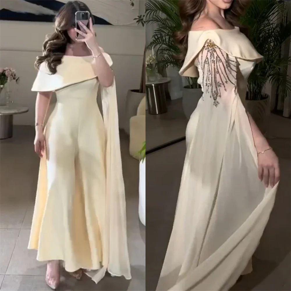 Yipeisha-Robe de Bal en Satin Drapée à Paillettes pour Femme, Tenue de Soirée, Épaules Dénudées, Ligne A, Haute Qualité