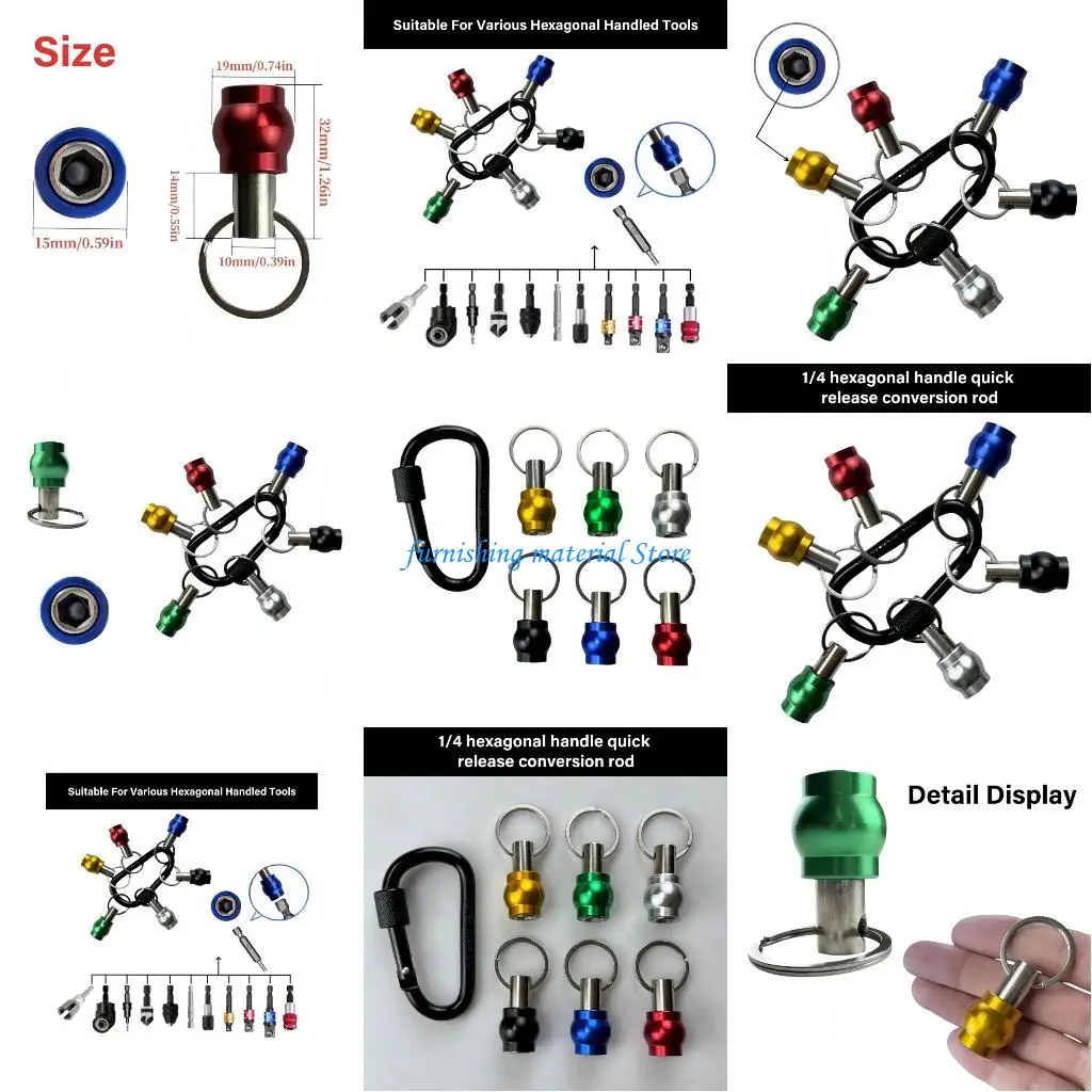 

Y5GD Set Of 6 Shanks Bit Holders Adapter Improve Work Efficiency for Rapid Bit Replacement for Enthusiasts & Technicians