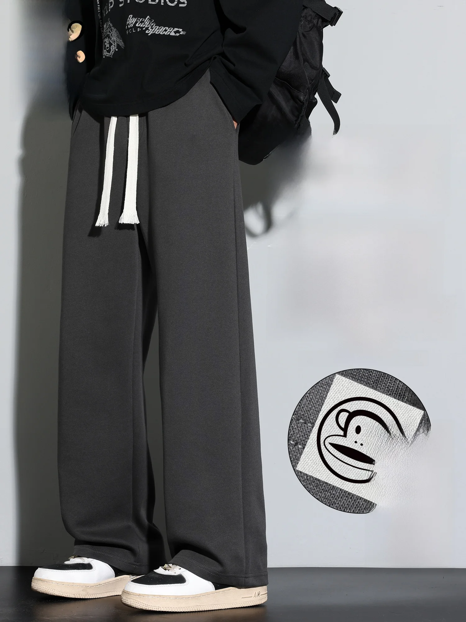 

PaulFrank Thiened Fce Lined Knitted Sports Casual Pants Men's Spring Warm Color Straight Leg Knit Sweatpants