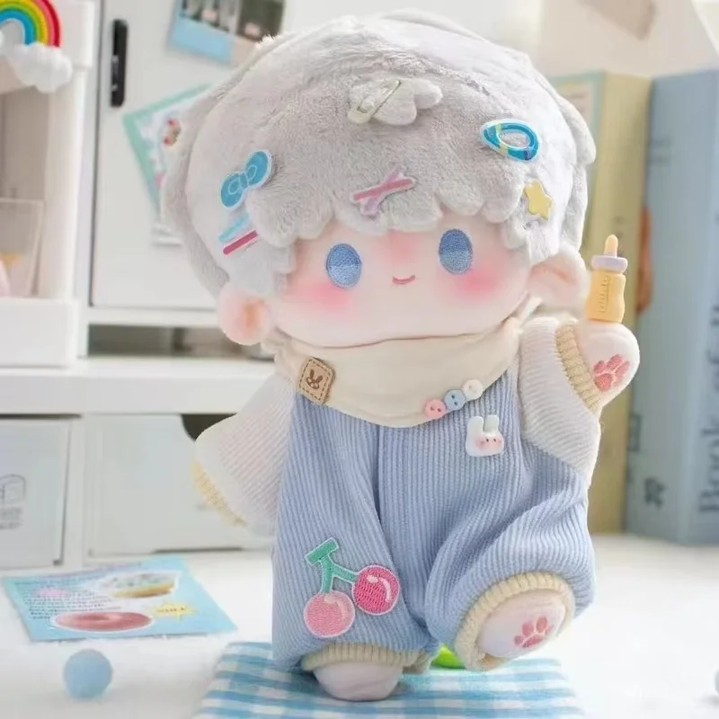 

Серия кроликов Cherry Milk, размер 10 см, 20 см, одежда для скалолазания, хлопковая кукла без атрибутов, детская одежда, комбинезон Kawai, сменный для