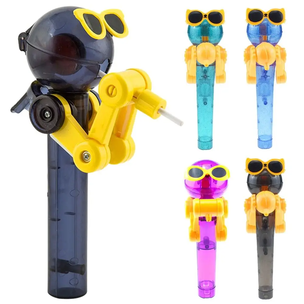 Decompression Robot Candy Dustproof Storage Novelty Kids Toy Lollipop Candy Storage Personality Robot Shape Lollipop Holder