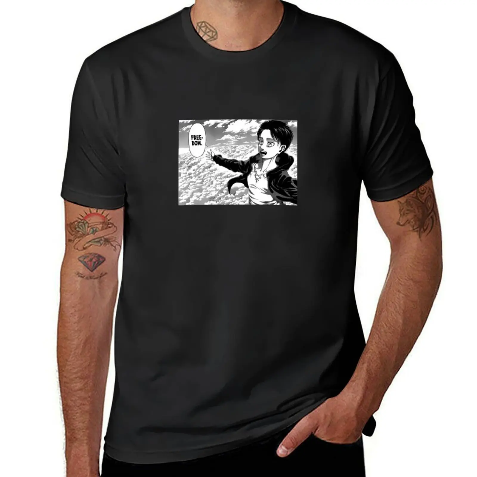Eren Freedom T-Shirt plus size tops boys whites summer tops Men's t-shirt