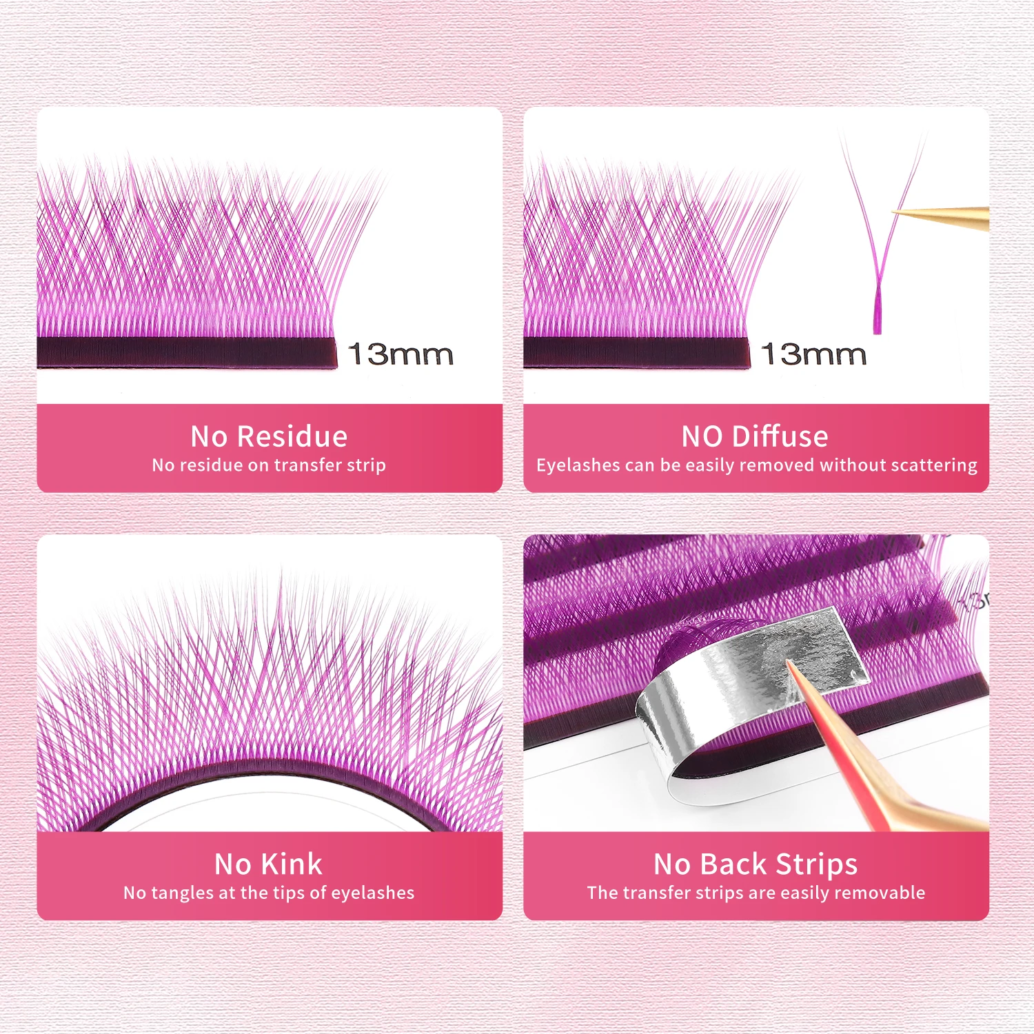 XIUSUZAKI Colored YY Shaped Eyelash Extensions Blue Purple Doubles Tips YY Premade Volume Fans Lashes Natural Soft False Lashes