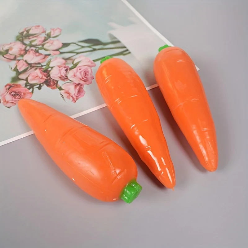 伸縮性のあるニンジンストレス解消おもちゃ、カラフルなビーズデザイン、ソフトラバースクイーズおもちゃ、お祝いの卓上装飾、ホリデーギフトのアイデア