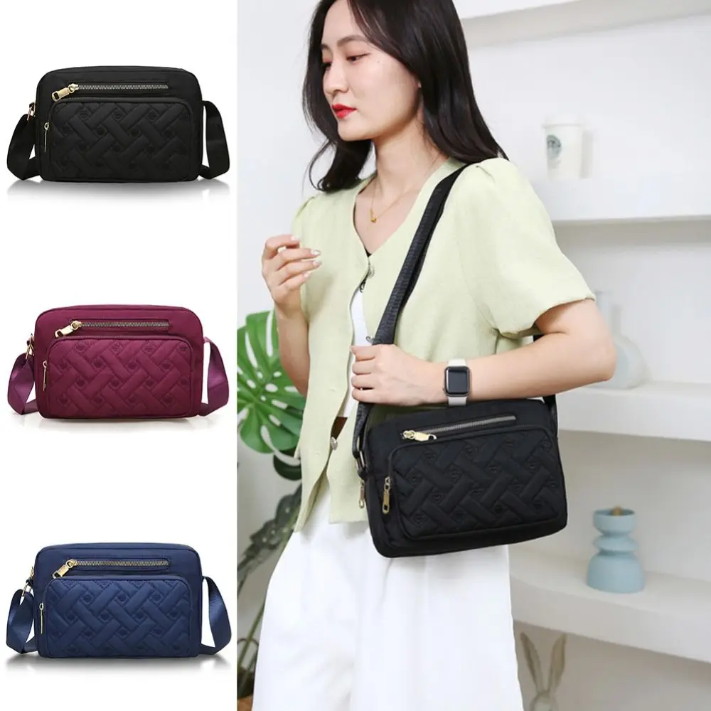 Large Capacity Women Handbag Fashion Zipper Portable Underarm Bag Comfortable Nylon Shoulder Bag