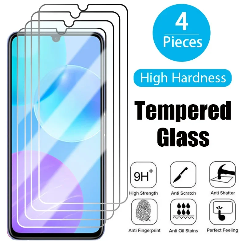 4PCS Screen Protector on for Honor 8X 9X 8A 9A 8C 9C 10i 20i 30i Protective Glass for Honor 10 20 30 50 Premium Pro Lite Glass