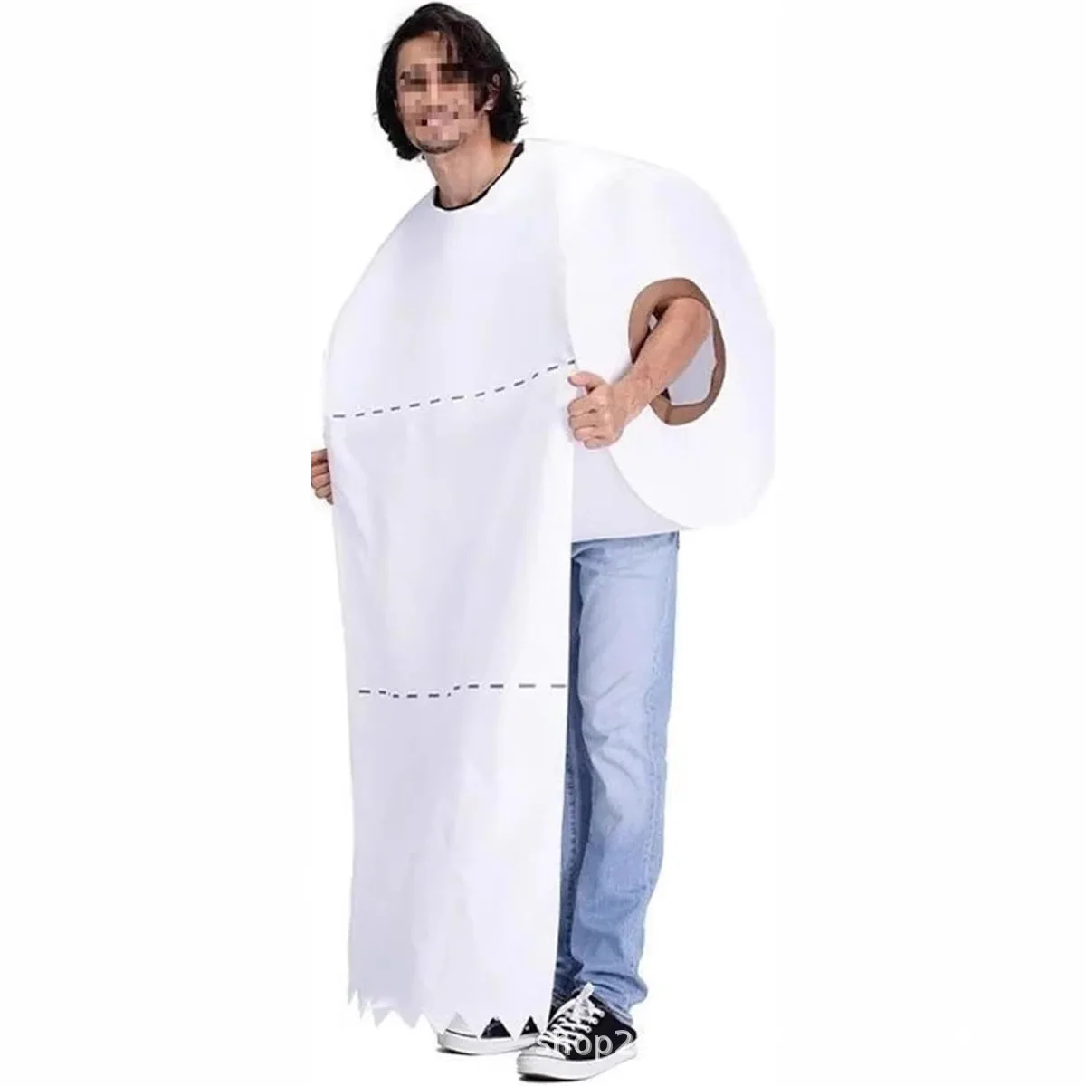 

Halloween New Couple Prank Toilet Paper Costume Disposable Paper Cosplay Masquerade Ball Stage Performance Suit