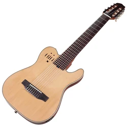 8 String Silent Electric Classic Guitar 39 Inch 7 String Solid Spruce Top Matte Finish Classic Silent Guitar