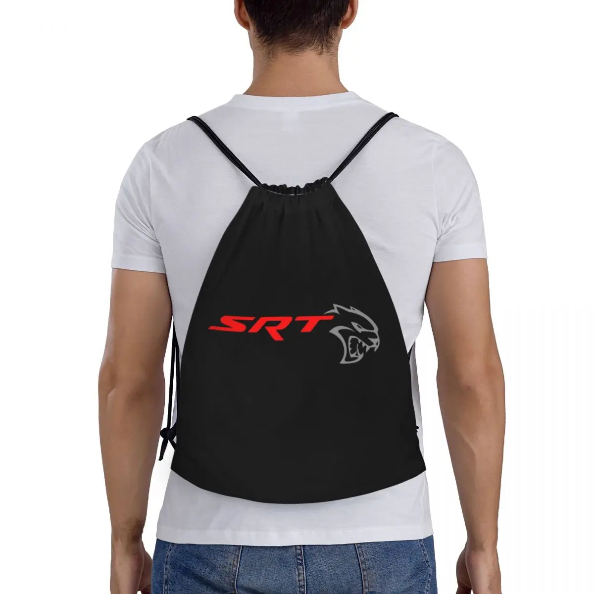 

SRT Hellcat Demon Dodge Challenger Car Racing Backpacks Casual Drawstring Bags Sports Bag Book Bags For Man Woman School