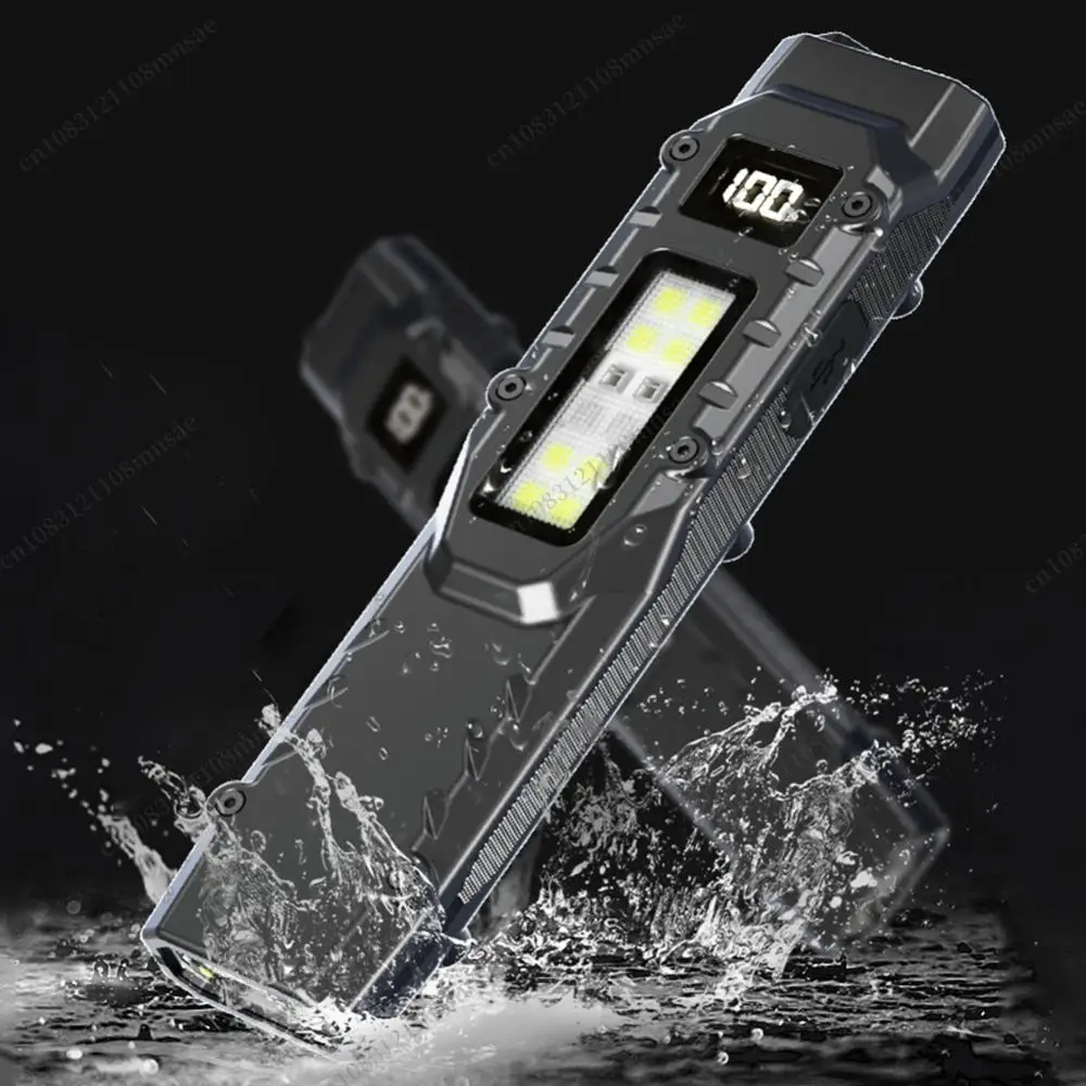 

LED Ultra Slim Flashlight USB Rechargeable Super Bright Flashlight with Pen Clip Portable Emergency Outdoor Light for Camping