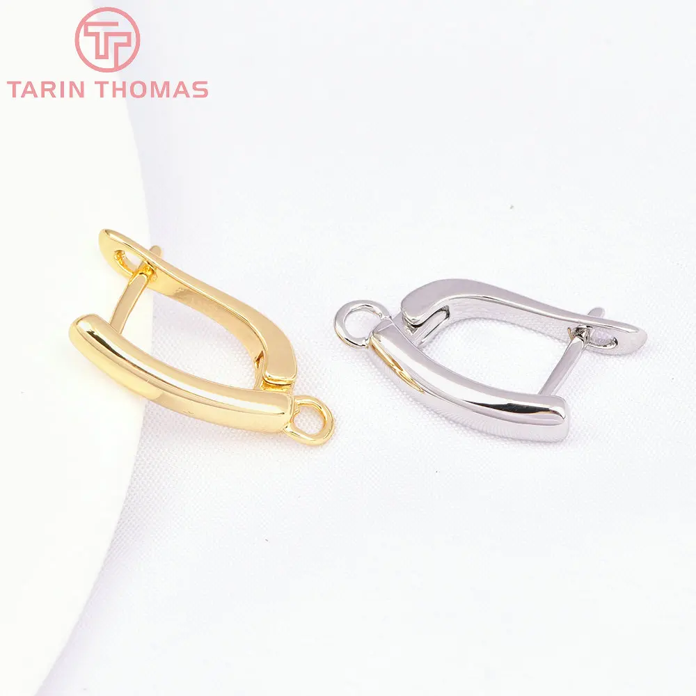 (4503) 6 sztuk 3x19MM 18K złoty kolor mosiądz długa taśma kolczyk zapięcie wysokiej jakości DIY komponenty do wyrobu biżuterii akcesoria hurtowni