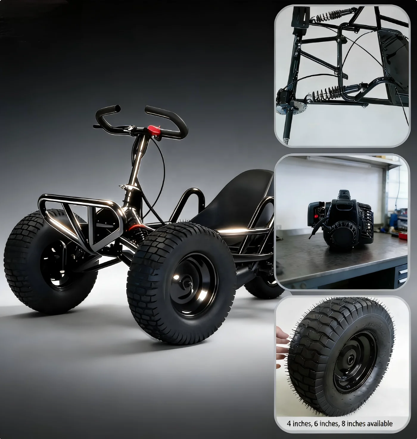 All-Terrain VehicleOff-Road Go-Kart Single Seat Gas-Powered 4-Wheel Tubular Frame Adult Racing Buggy 4-Stroke Outdoor Fuel Pedal - view 5