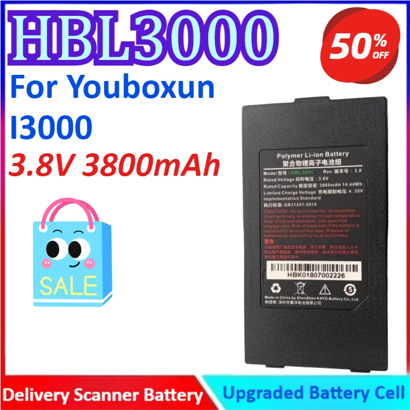 

HBL3000 3.8V 3800mAh Delivery Scanner Battery For Youboxun I3000 RFID DATA COLLECTION High Quality