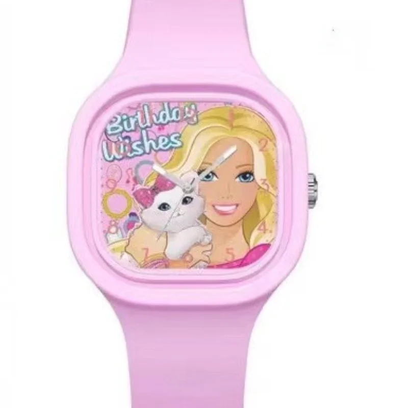 Barbie Kids Watch Girls Cartoon Silikonowy Pasek Moda Kwarcowe Zegarki Studentów Zegarek Zegarek na rękę Prezenty urodzinowe