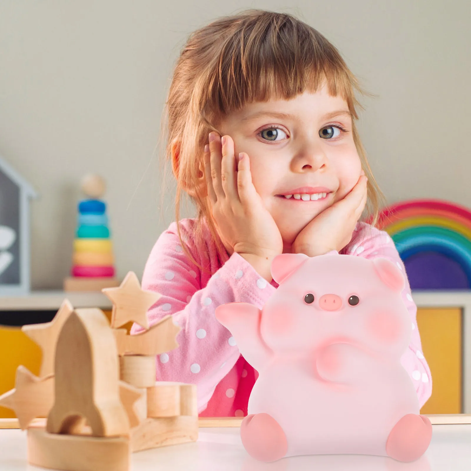

Cartoon Piggy Bank Cute Vinyl Pig Shaped Money Jar Desktop Saving Pot Birthday Gift Piggy Bank Coin Saving Pot