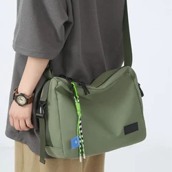 Green Messenger Bag for Men Canvas Bag Crossbody Bags Student Shoulder Bag