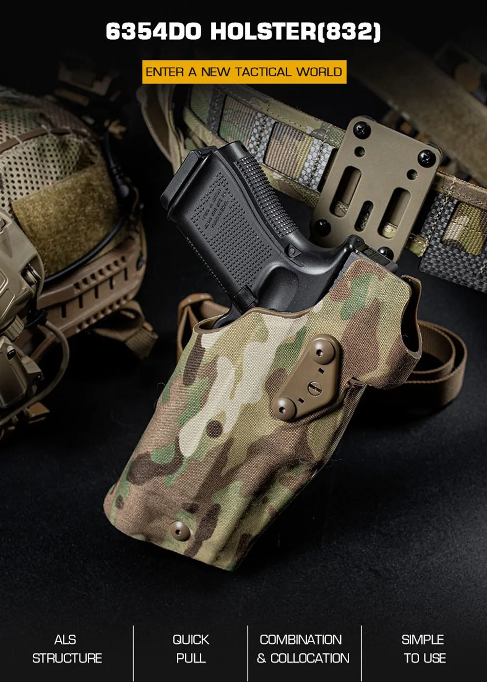 Funda táctica Glock G17 con bloqueo automático y soporte QLS rápido - imagen 5