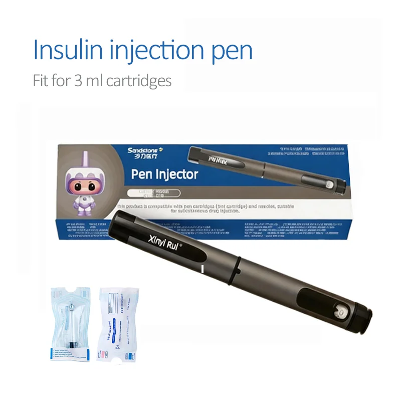 Portable Reusable Pen Injector Metal Insulin Pen fit 3ml Cartridge Two Way Adjustable Dosage Clear WindowSubcutaneous Injection
