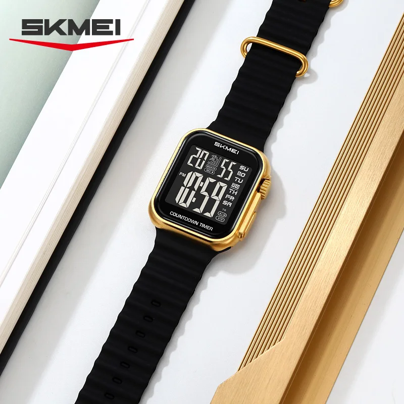 SKMEI 2269 Sport Digital Watch For Man Fashion Luxury Countdown Clock Waterproof Stopwatch 2Time Top Brand Electronic Wristwatch