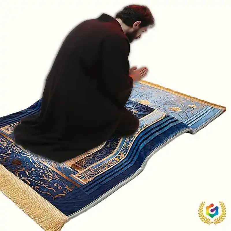 

Thickened Printed Living Room Carpet, Soft Comfortable Household Floor Rug, Multi-Purpose Prayer Rug & Knee Pad for Home