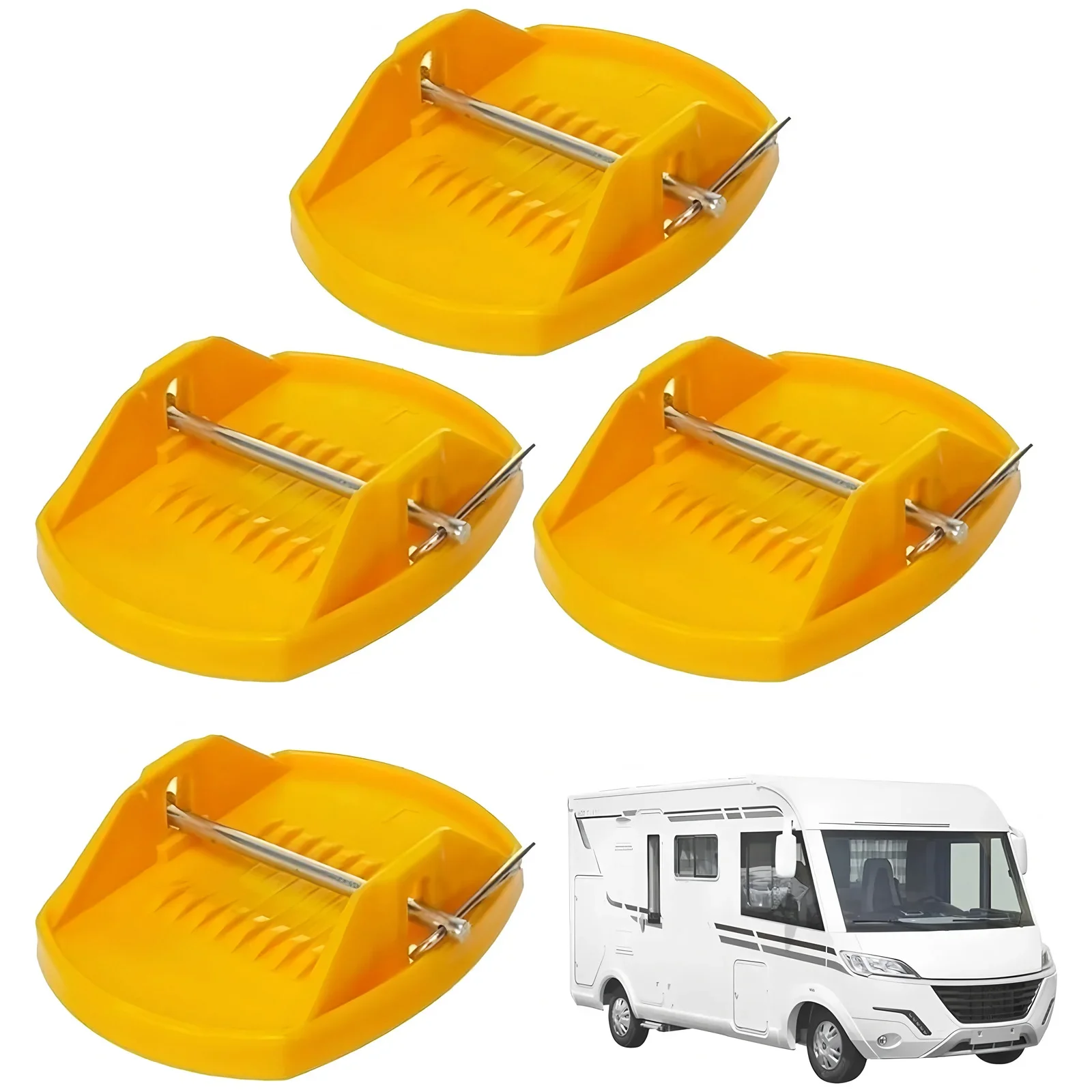 4PCS RV bracket universal jack support stock leg sinking balance pad caravan anti sinking support