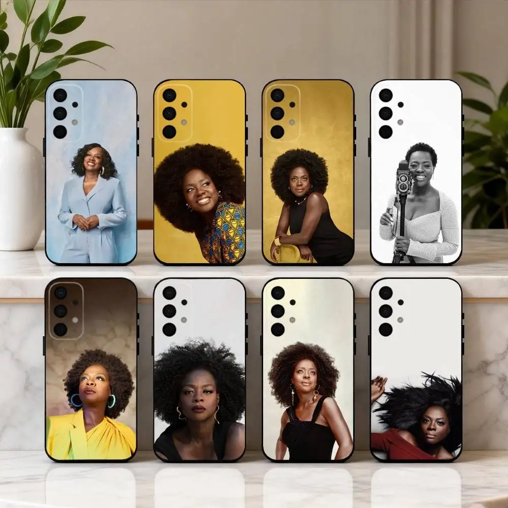 

Edgy V-Viola D-Davis Actress Phone Case For Samsung Galaxy A73,A72,A71,A70,A53,A52,A51,Soft Silicone Black Cover