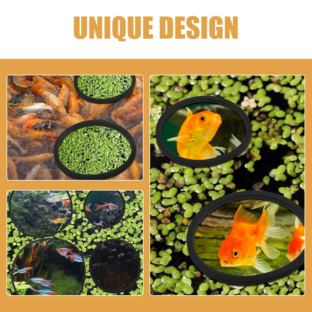 

2 Set Fish Tank Grass Retaining Rings Floating Plant Isolation Circles Intercepting Black EVA 80-200mm Fish Feeding Duckweed