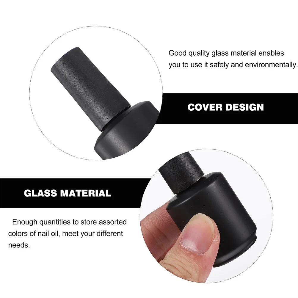 12 Uds. Botella vacía de esmalte de uñas de 15Ml, contenedor de barniz de uñas recargable de vidrio Premium, almacenamiento portátil a prueba de fugas para manicura