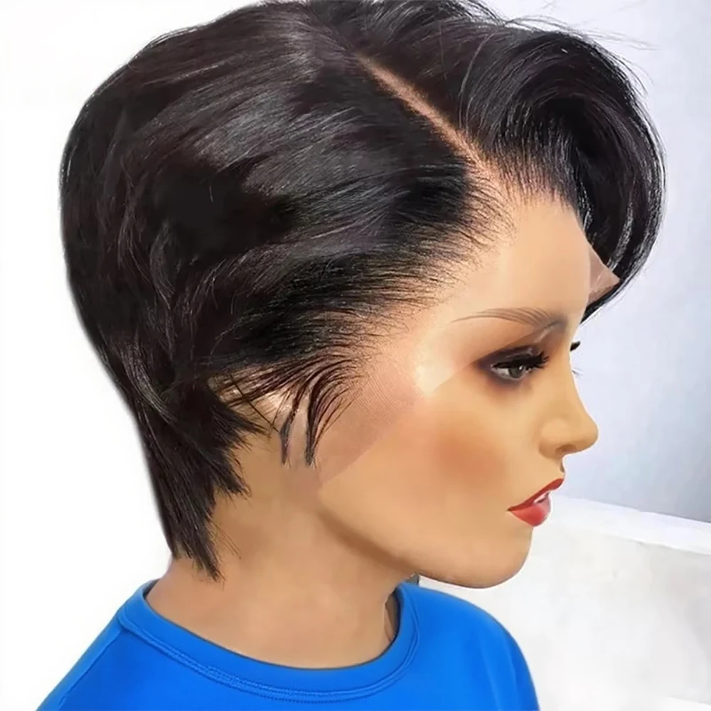 عابث قطع شعر مستعار شعر الإنسان شعر مستعار دانتيل شفاف قصير بوب شعر مستعار العظام مستقيم 13x4 HD الدانتيل الباروكة الأمامية الماليزية 100% شعر بشري خام