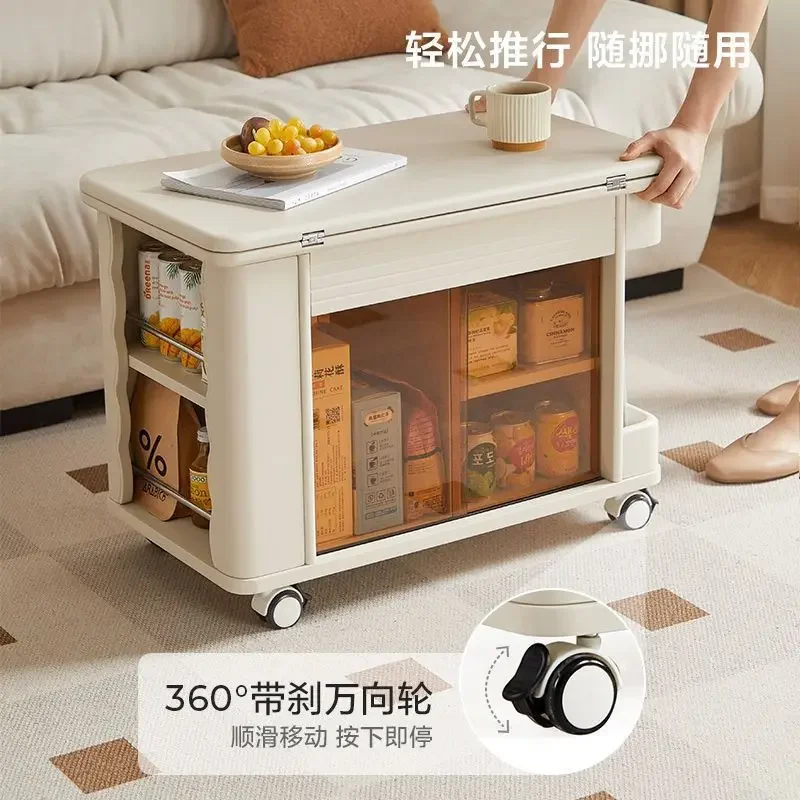Multifunctional lifting, coffee table small apartment round dining table dual-purpose lifting integrated living room home