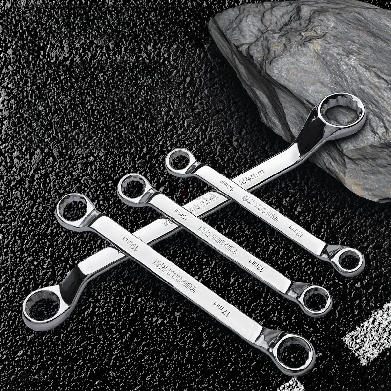 6pc/7pc/8pc/10pc Double Head Plum Blossom Wrench Set Double Offset Ring Spanner High-carbon Steel Spanner Hardware Repair Tools