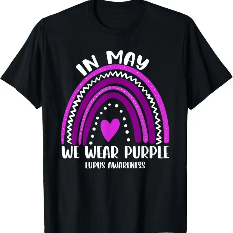 

Rainbow In May We Wear Purple Lupus Awareness T Shirt