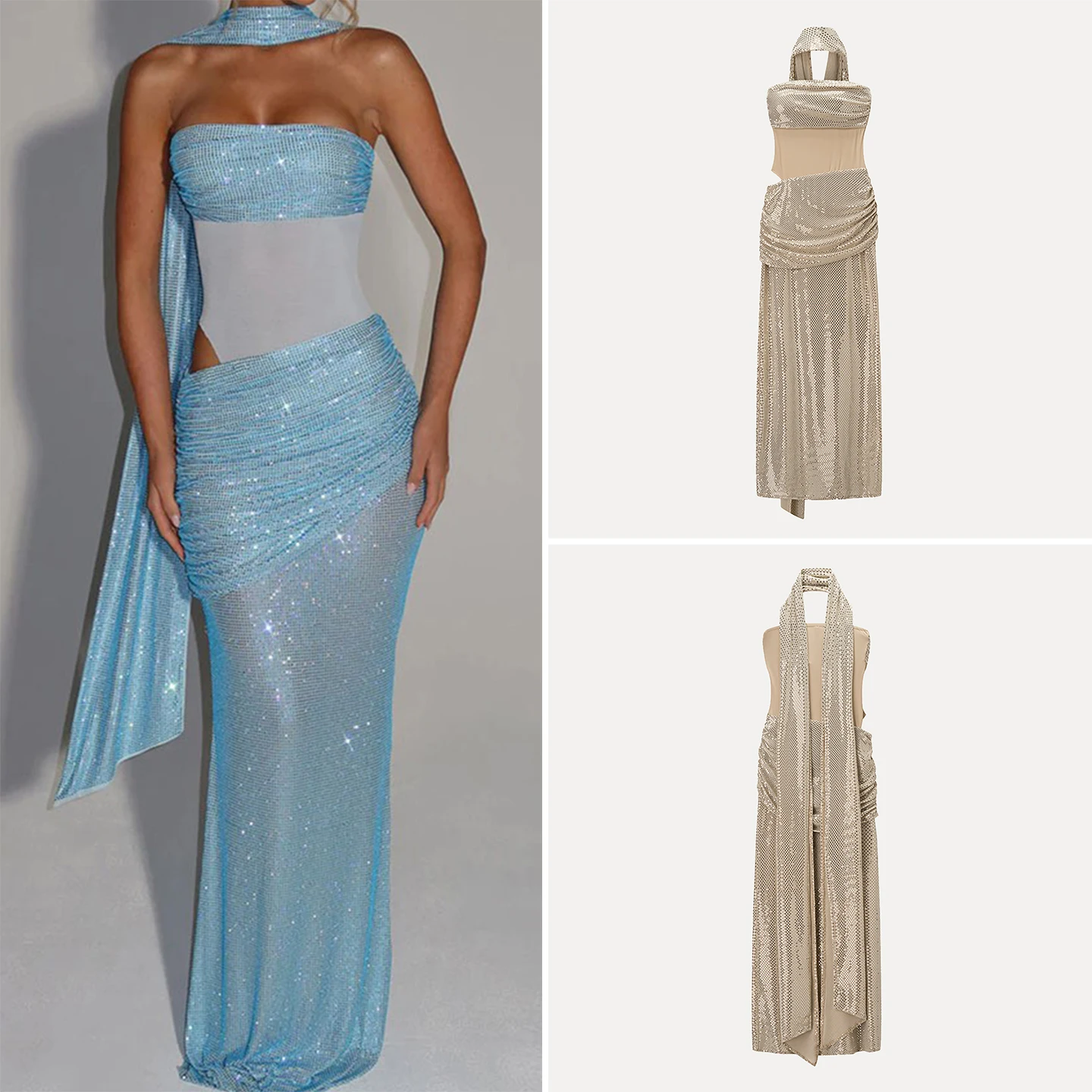 

Sexy Sequin Sa Svel Wrap Dr Ele Personali Evening Gown Autumn 2025 New Arrival Women's Faion Z Brand